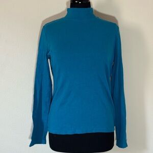 Karen Scott Teal Long Sleeve Mock Turtleneck Medium